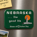 Nebraska the Good Life Magnet | State Capitol or Chimney Rock | 4" x 2" | Nebraska State Historical Society