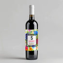 Neon Floral Bridesmaid Wine Label