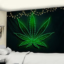 Neon purple & blue printed maple leaf tapestry bedroom wall decor