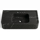 Nero Marquina Marble Fluted Wall-Mount Sink - 48"x20"x5" - Honed