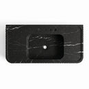 Nero Marquina Marble Fluted Wall-Mount Sink - 48"x20"x5" - Honed