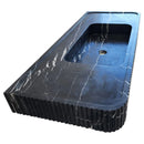Nero Marquina Marble Wall-mount Bathroom Vanity Sink Fluted Front (W)20" (L)48" (H)5" angle view