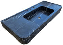 Nero Marquina Marble Wall-mount Bathroom Vanity Sink Fluted Front (W)20" (L)48" (H)5" angle view