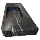 Nero Marquina Marble Wall-mount Bathroom Vanity Sink Fluted Front (W)20" (L)48" (H)5" angle view