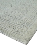 Neutral Contemporary 8x10 Medallion Beige 8x10 Hand knotted wool area rug