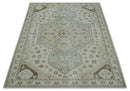 Neutral Ivory, Brown and Gray Hand knotted Traditional Multi Size wool Area Rug