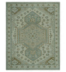 Neutral Ivory, Brown and Gray Hand knotted Traditional Multi Size wool Area Rug