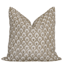 Rhea Floral Block Printed Pillow Cover | Mustard