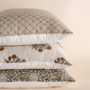 Leila Floral Block Printed Pillow Cover | Olive Green