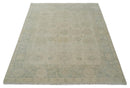 Neutral Tone Traditional Camel and Silver Antique Style Hand knotted Wool Area Rug