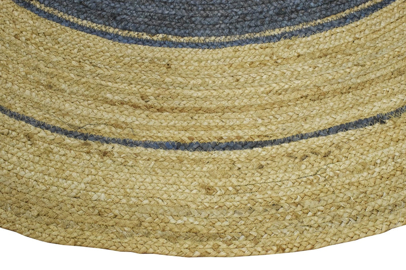 100% ALL NATURAL FIBER HAND BRAIDED BOHO ROUND JUTE RUG | JR25R