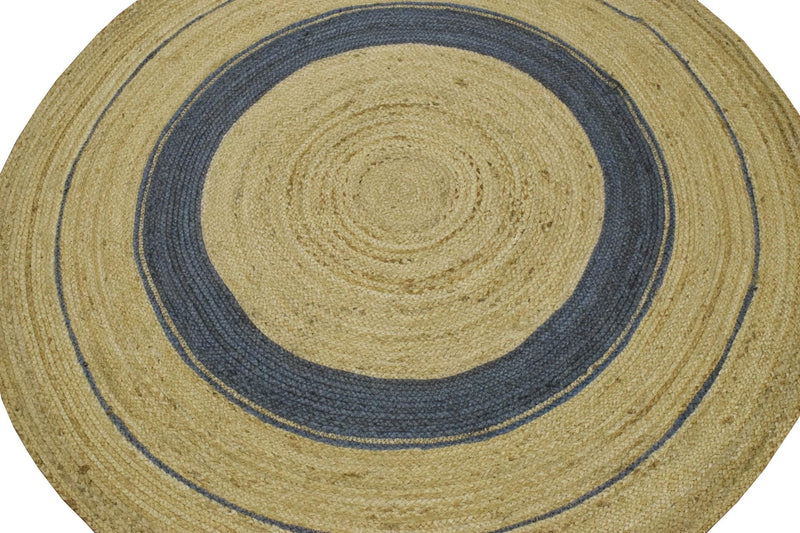 100% ALL NATURAL FIBER HAND BRAIDED BOHO ROUND JUTE RUG | JR25R