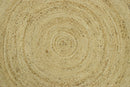 100% ALL NATURAL FIBER HAND BRAIDED BOHO WHITE ROUND JUTE RUG | JR4