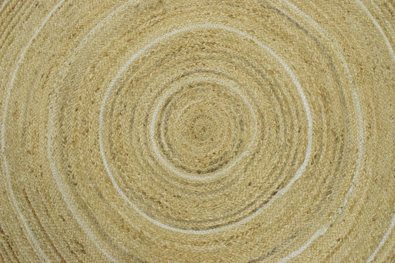 100% ALL NATURAL FIBER HAND BRAIDED BOHO ROUND JUTE RUG | JR5