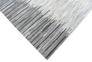 Modern Stripes Gray and Silver Handmade Leather Area Rug