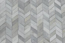 Modern Chevron Design Handmade Ivory and Silver Area Rug