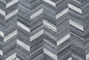 Handmade 5x8 Gray and Ivory Chevron Viscose Area Rug
