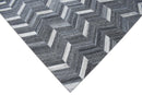 Handmade 5x8 Gray and Ivory Chevron Viscose Area Rug