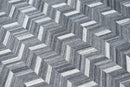 Handmade 5x8 Gray and Ivory Chevron Viscose Area Rug