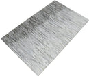 Genuine Leather Stripe Design Handmade Gray and Silver 5x8 Area Rug