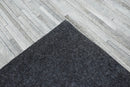 Genuine Leather Stripe Design Handmade Gray and Silver 5x8 Area Rug
