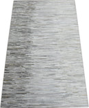 Genuine Leather Stripe Design Handmade Gray and Silver 5x8 Area Rug