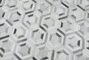 Modern Handmade Ivory and Silver Genuine Leather Area Rug