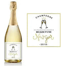 New Year White Gold Champagne Label