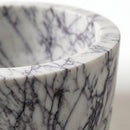 New York Marble Round Pedestal Sink with Banded Detail - 22"x22"x34" - Honed