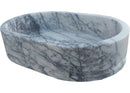 New York Marble Ellipse Wall-mount Bathroom Sink (W)14" (L)20" (H)5" polished profile view
