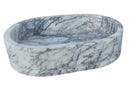 New York Marble Ellipse Wall-mount Bathroom Sink (W)14" (L)20" (H)5" polished angle view