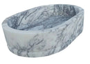 New York Marble Ellipse Wall-mount Bathroom Sink (W)14" (L)20" (H)5" polished profile view