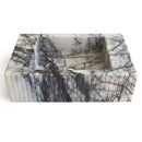 New York Marble Fluted Rectangular Wall Mount Sink - 12"x20"x5" - Honed