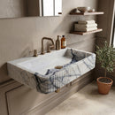New York Marble Fluted Wall-Mount Sink - 28"x16"x5" - Honed