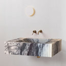 New York Marble Wall-mount Bathroom Sink Fluted Front (W)12" (W)20" (H)5" bathroom view 