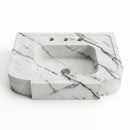 New York Marble Stepped Rectangular Wall Mount Sink - 28"x18"x6" - Honed