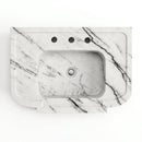 New York Marble Stepped Rectangular Wall Mount Sink - 28"x18"x6" - Honed