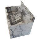 New York Marble Wall-Mount Bathroom Sink with Backsplash (W)16" (L)24" (H)12" side view 