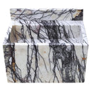 New York Marble Wall-Mount Bathroom Sink with Backsplash (W)16" (L)24" (H)12" front view