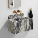 New York Marble Wall-Mount Bathroom Sink with Backsplash (W)16" (L)24" (H)12" bathroom view