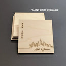 New York Skyline Wood Coasters