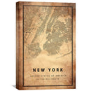 New York Vintage Map Canvas