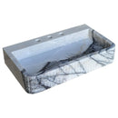 New York Marble Wall-mount Bathroom Sink Fluted Front and Edges (W)16" (W)28" (H)5" angle view