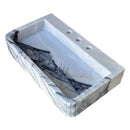 New York Marble Wall-mount Bathroom Sink Fluted Front and Edges (W)16" (W)28" (H)5" angle view