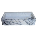 New York Marble Wall-mount Bathroom Sink Fluted Front and Edges (W)16" (W)28" (H)5" side view