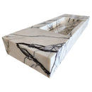 New York Marble Wall-mount Bathroom Sink Hidden Drain Polished (W)16" (W)43" (H)6" profile view