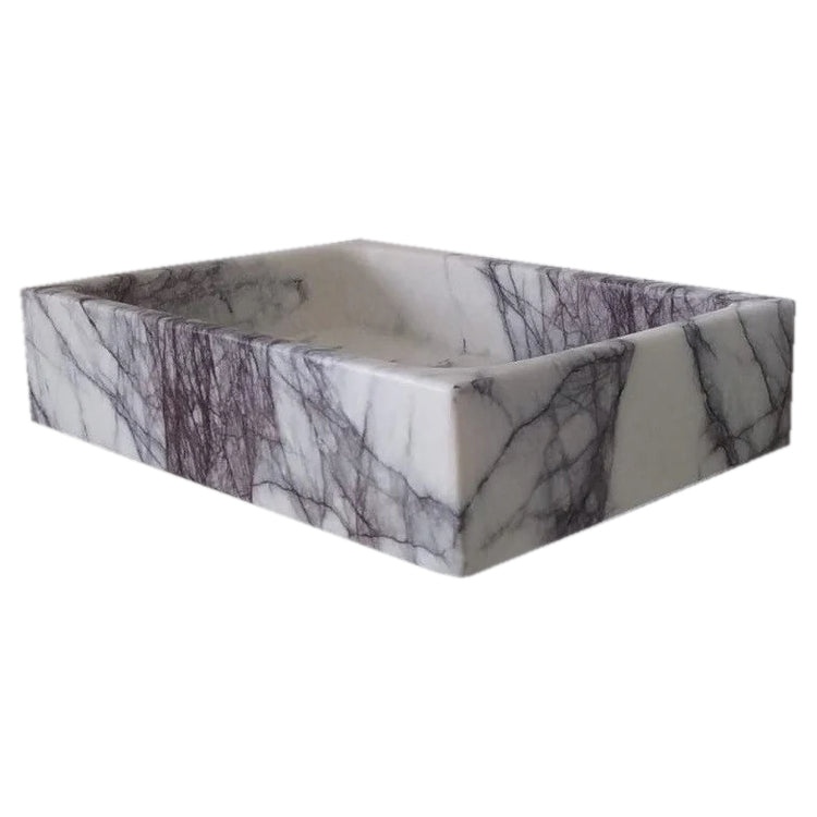 New York Marble Rectangular Wall-mount Bathroom Sink Polished (W)16" (L)24" (H)5" profile view