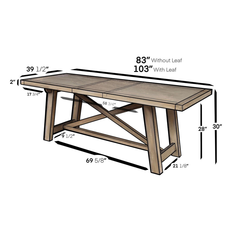 Newberry Rectangular Dining Table, Weathered Natural