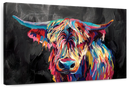 Colorful Highland Cow Wall Art