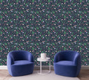 Stylish Dark Blue Floral Wallpaper
